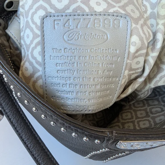 Brighton Black Crossbody Bag with Silver Accents - Picture 9 of 13